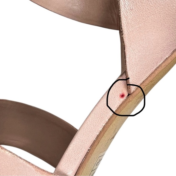 ALDO Caparosa Bone Leather Blush Pink Ankle Strap Block Heel Sandals Open Toe - Picture 13 of 13